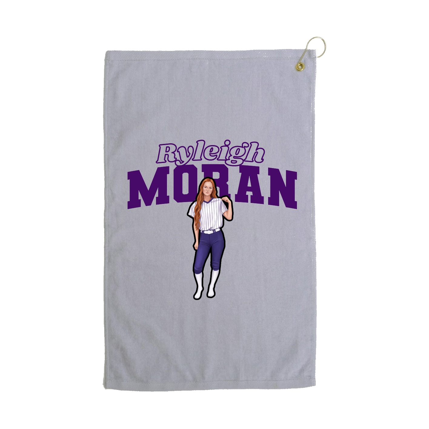 Golf Towel — Name Arch in Grey