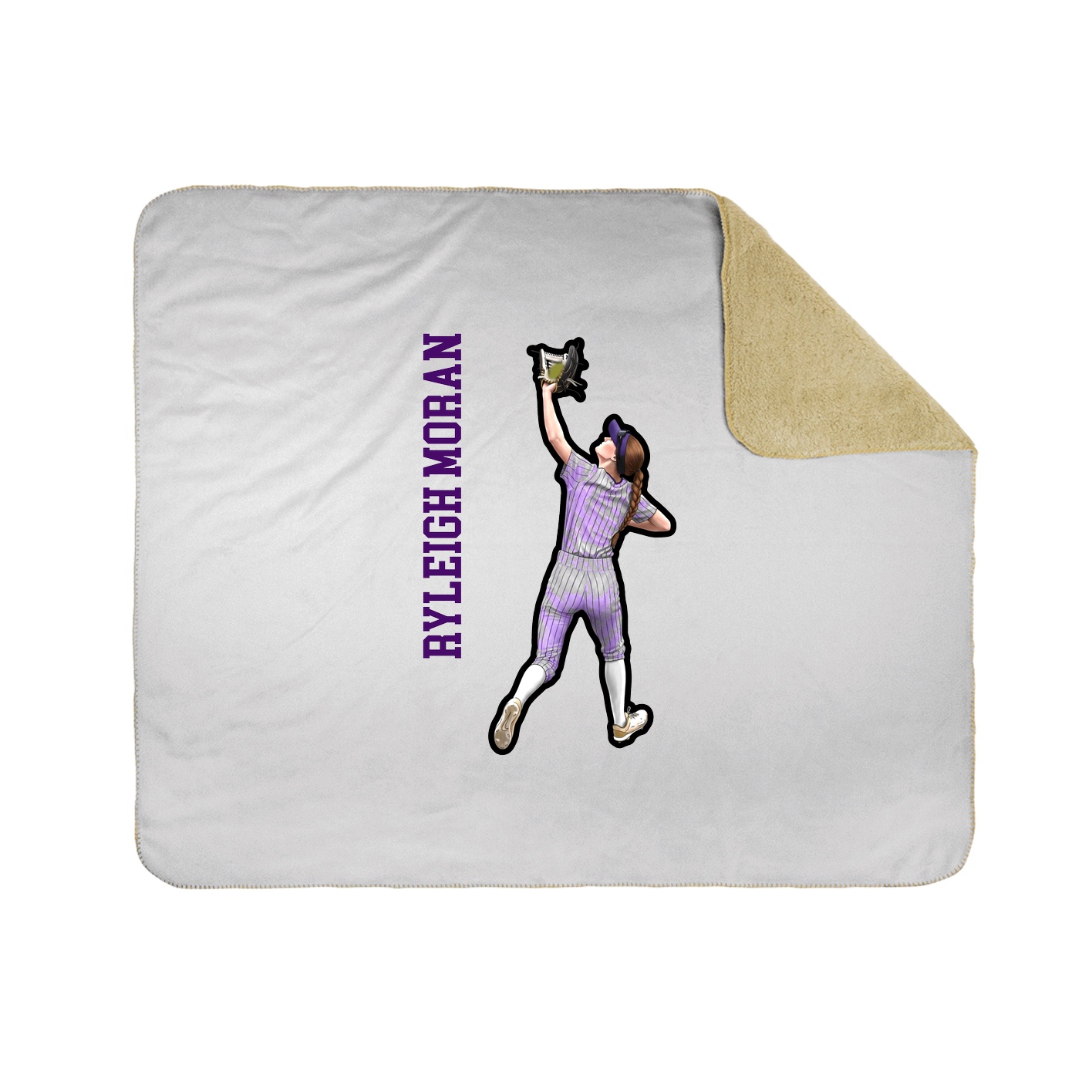 Throw Blanket — Name Vertical in White