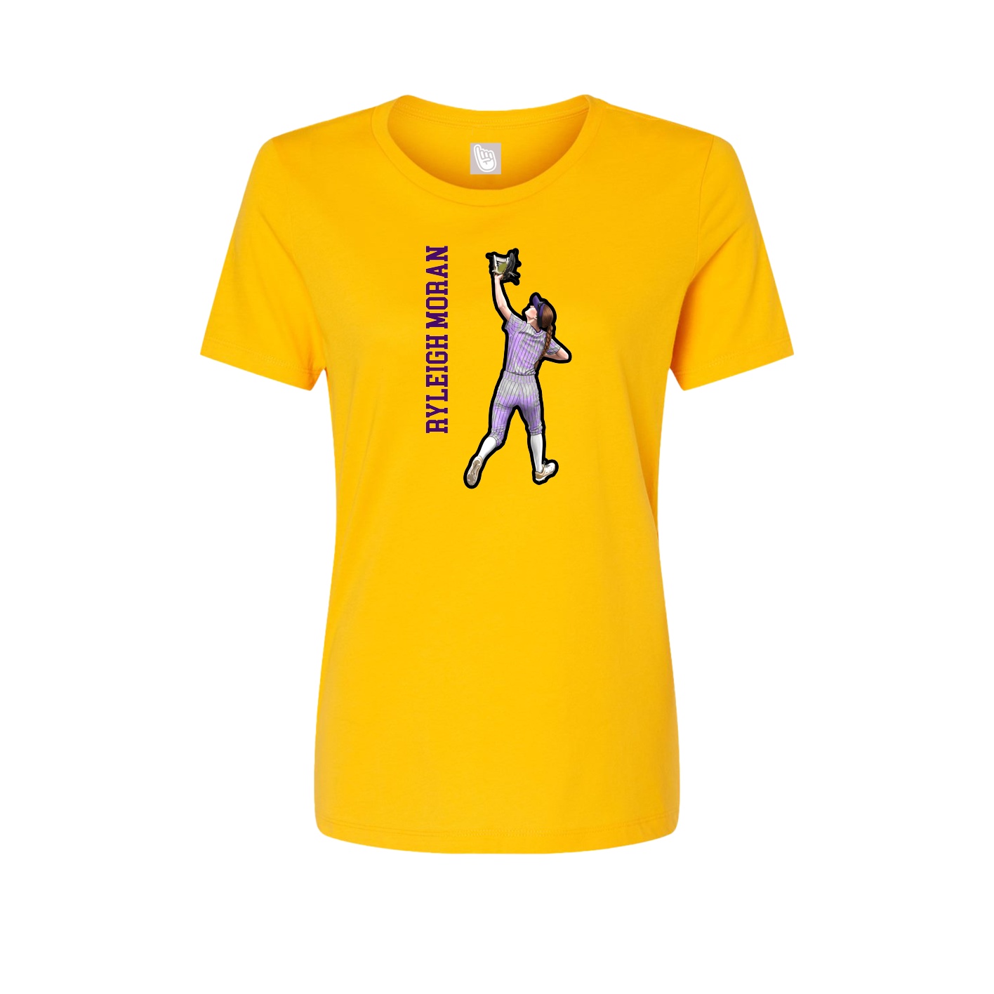 Womens Tee — Name Vertical in Gold