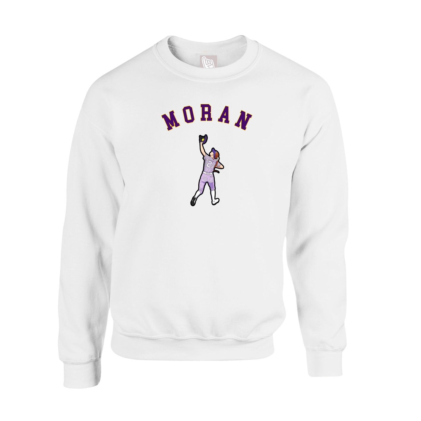Fleece Crew — Shirsey Arch in White