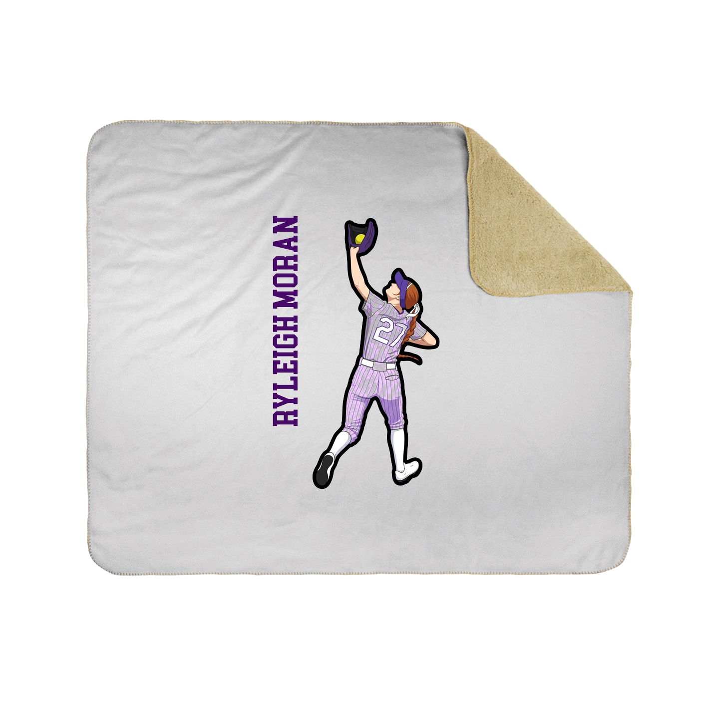 Throw Blanket — Name Vertical in White