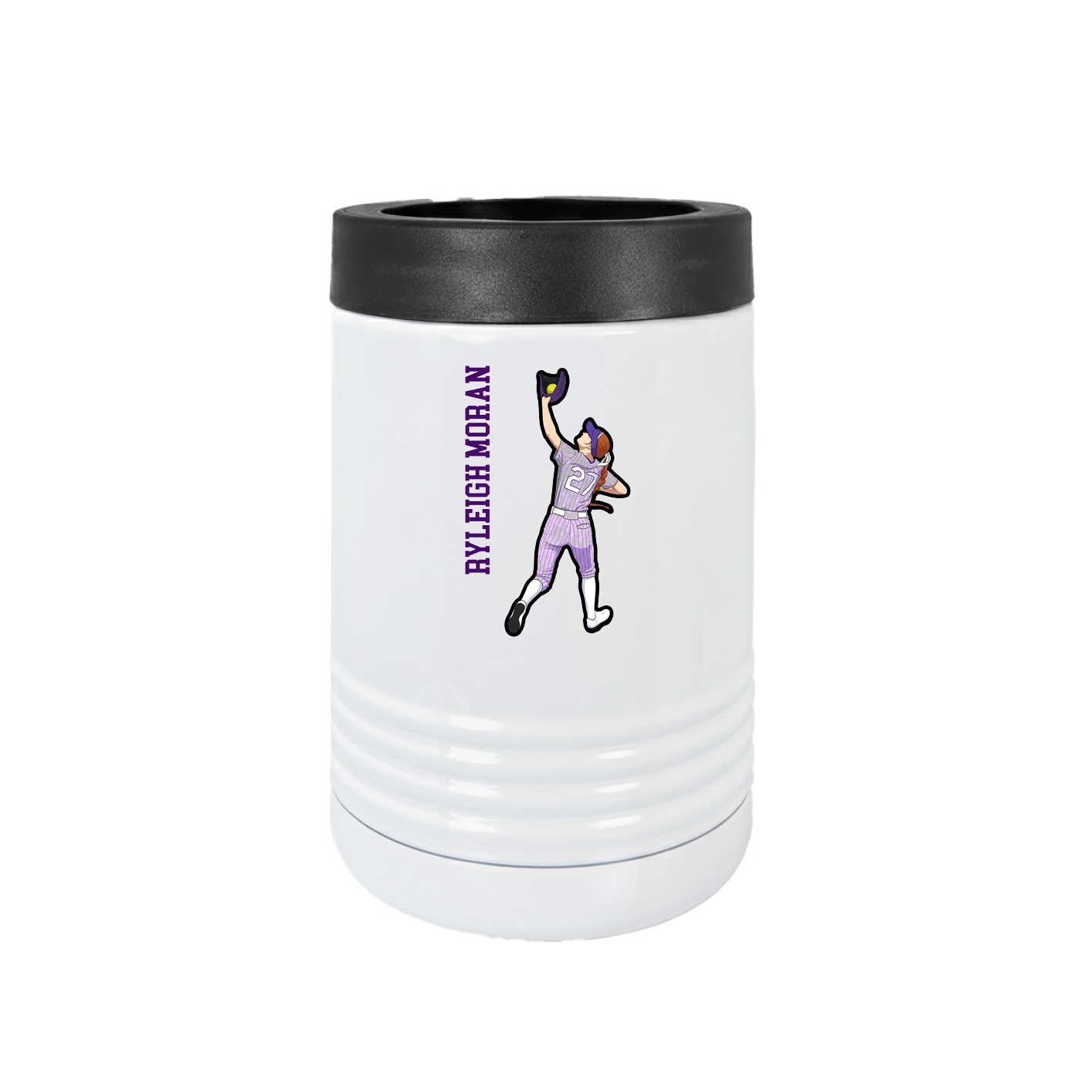 Beverage Holder — Name Vertical in White