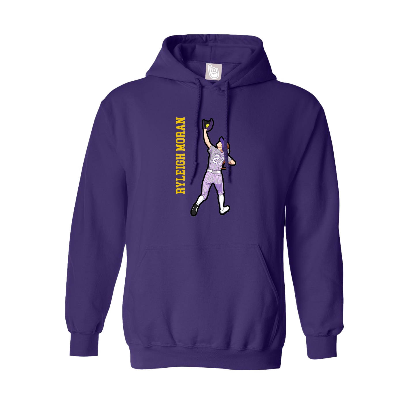 Hoodie — Name Vertical in Purple