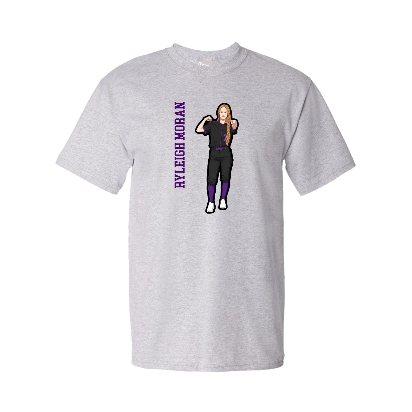 Tee — Name Vertical in Grey