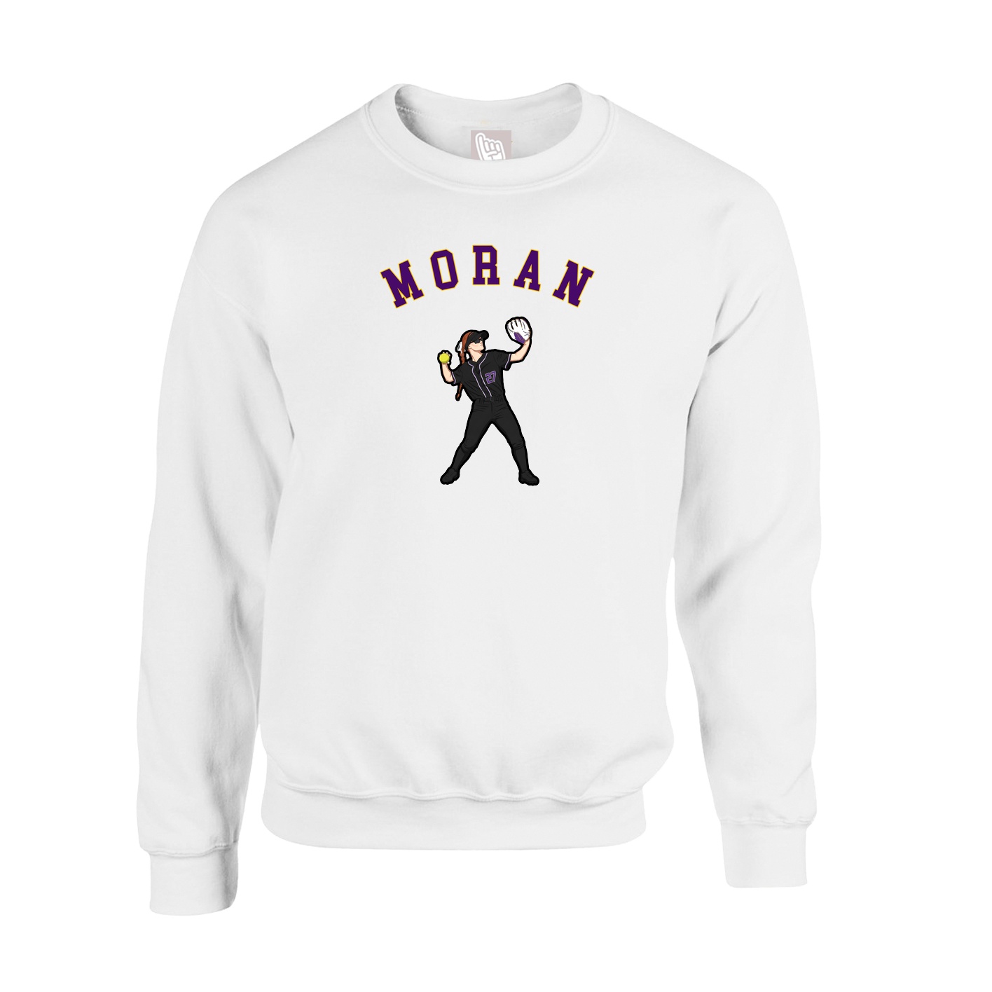 Fleece Crew — Shirsey Arch in White