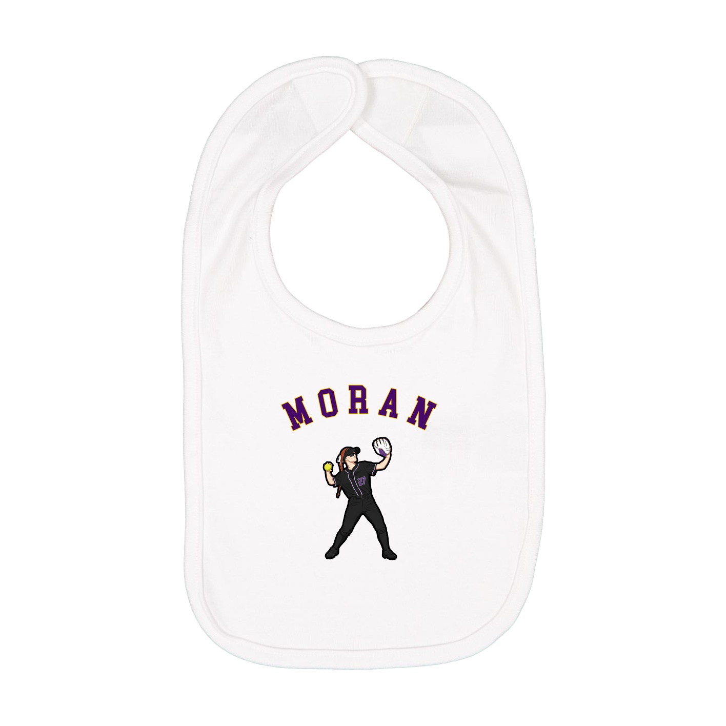 Infant Bib — Shirsey Arch in White