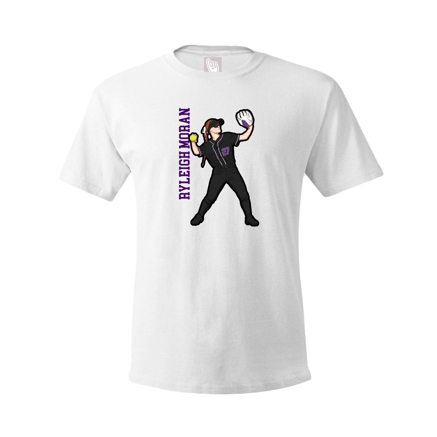 Tee — Name Vertical in White