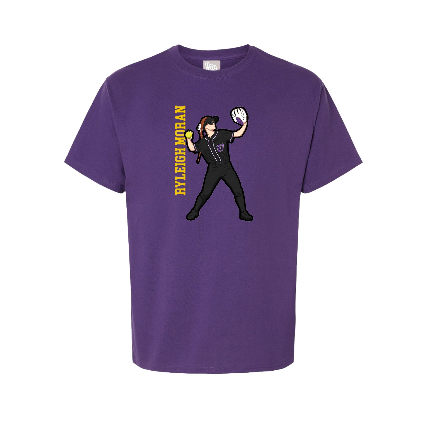 Youth Tee — Name Vertical in Purple