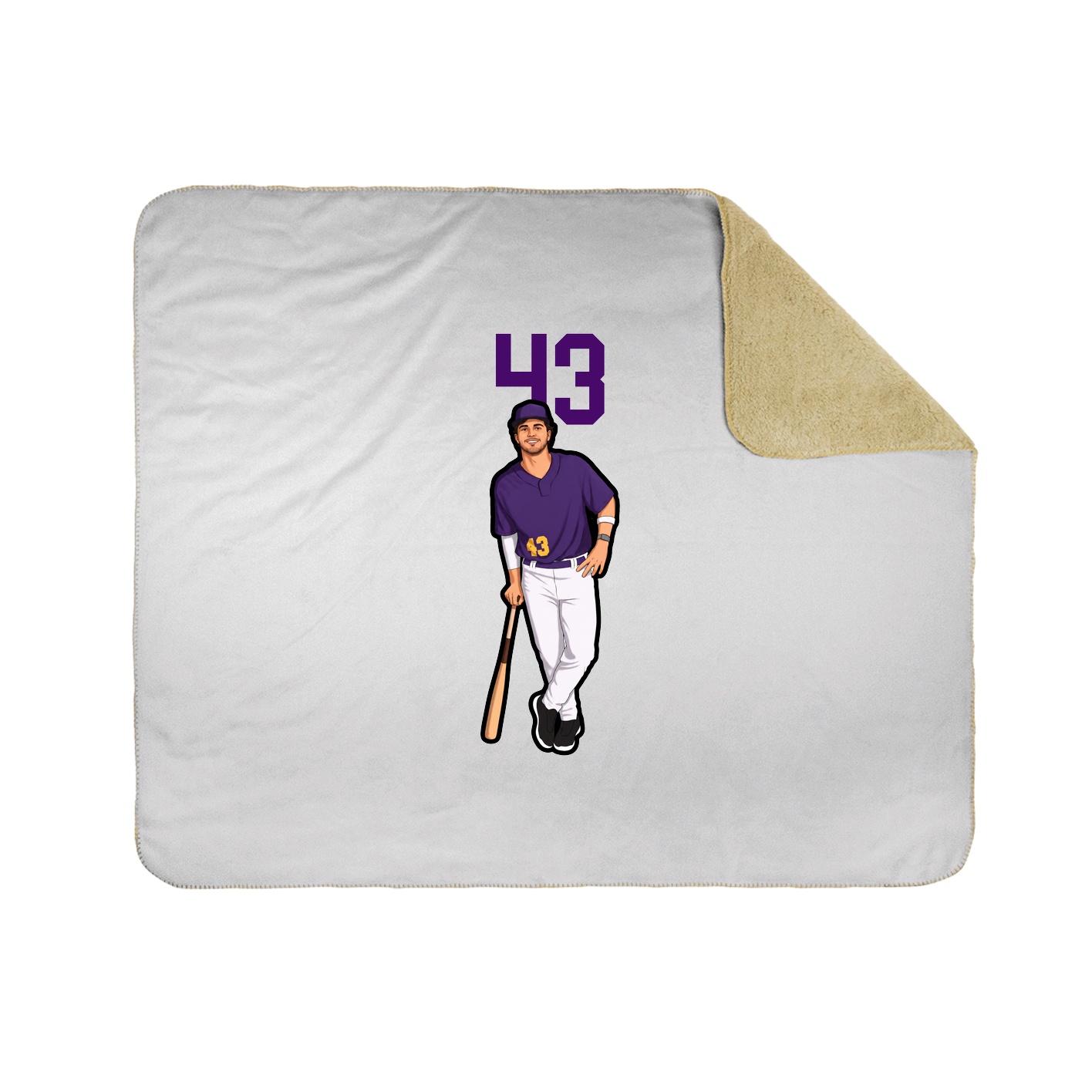 Throw Blanket — Number Top in White