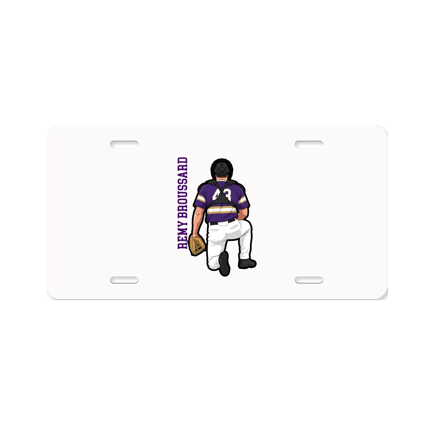License Plate — Name Vertical in Classic