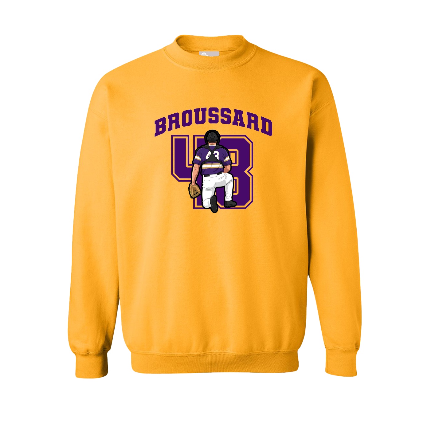 Fleece Crew — Number in Gold