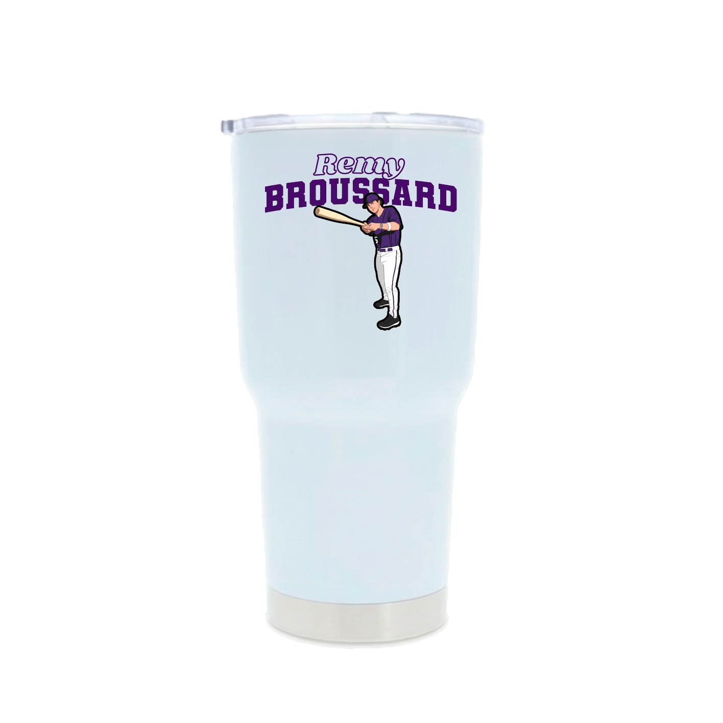 30oz Stainless Steel Tumbler — Name Arch in White