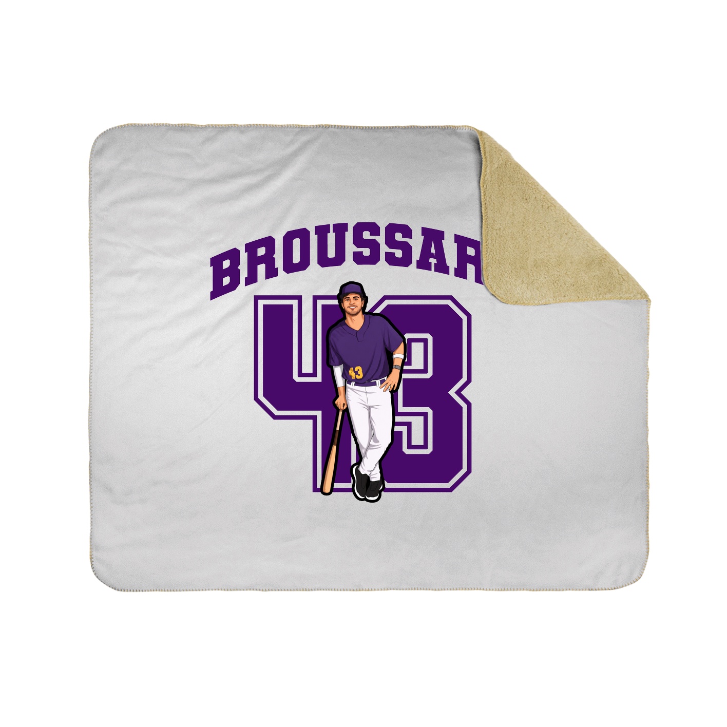 Throw Blanket — Number in White