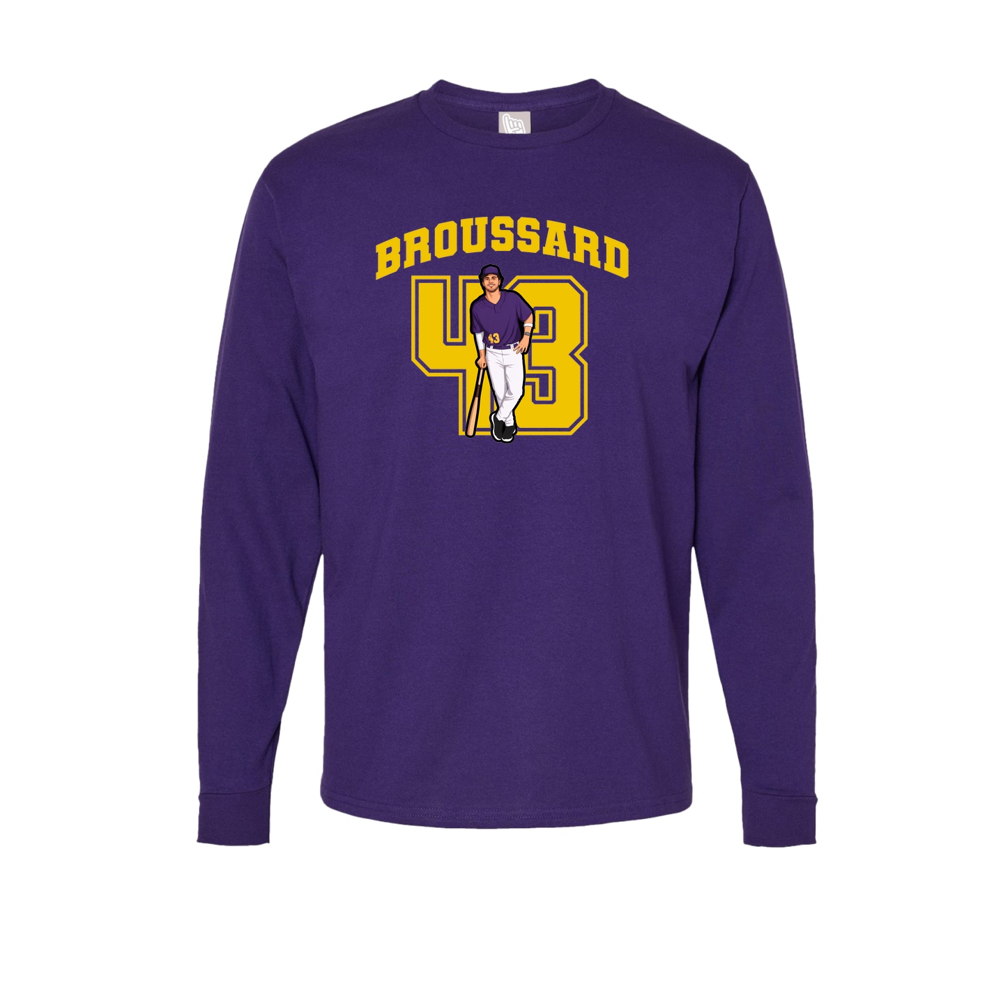 Long Sleeve Tee — Number in Purple