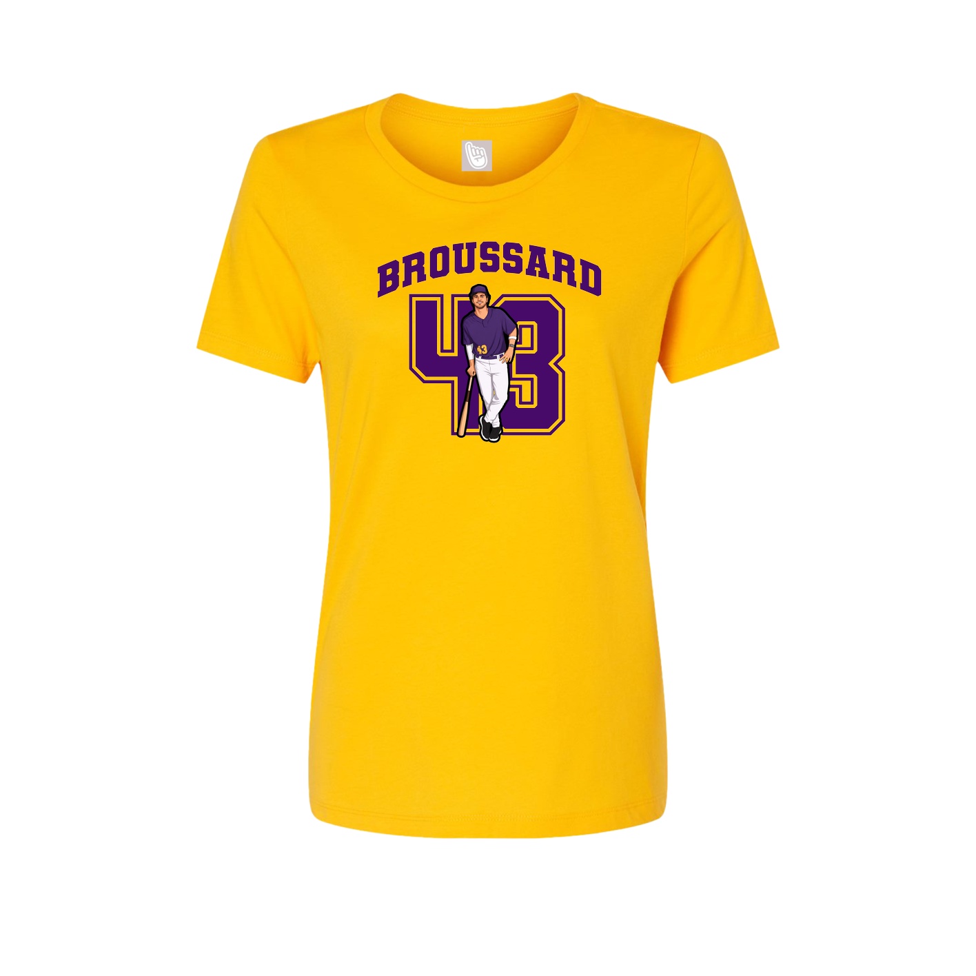Fitted Women's Tee — Number in Gold