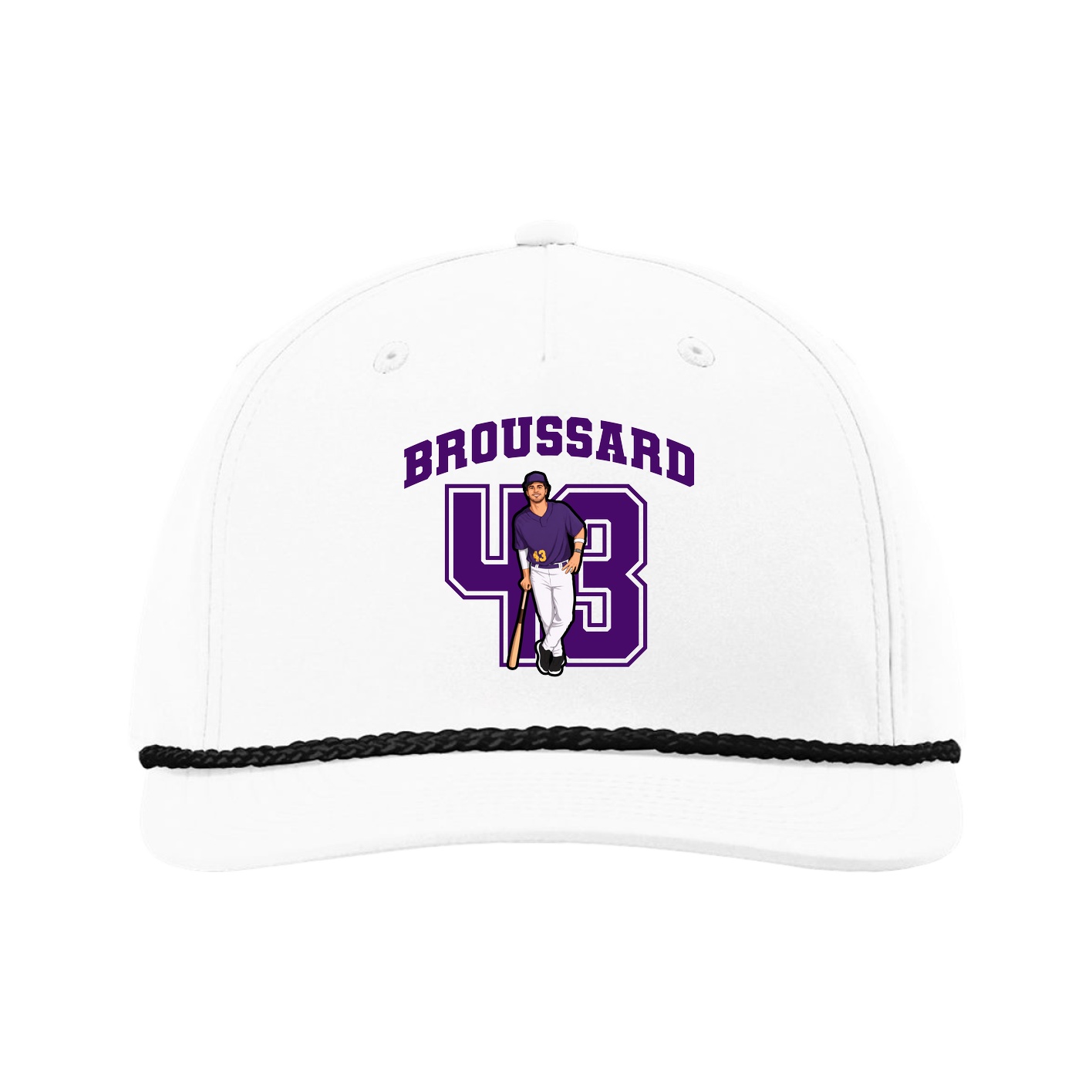 Five-Panel Classic Rope Cap — Number in White