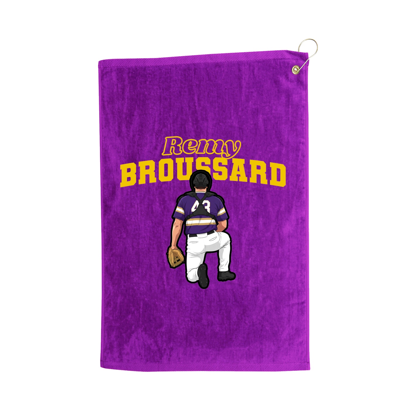 Golf Towel — Name Arch in Purple