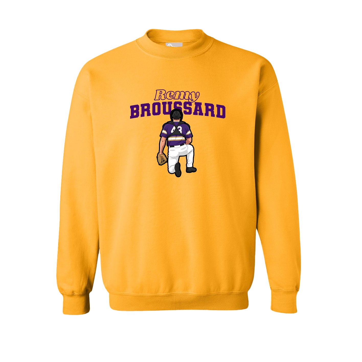 Fleece Crew — Name Arch in Gold