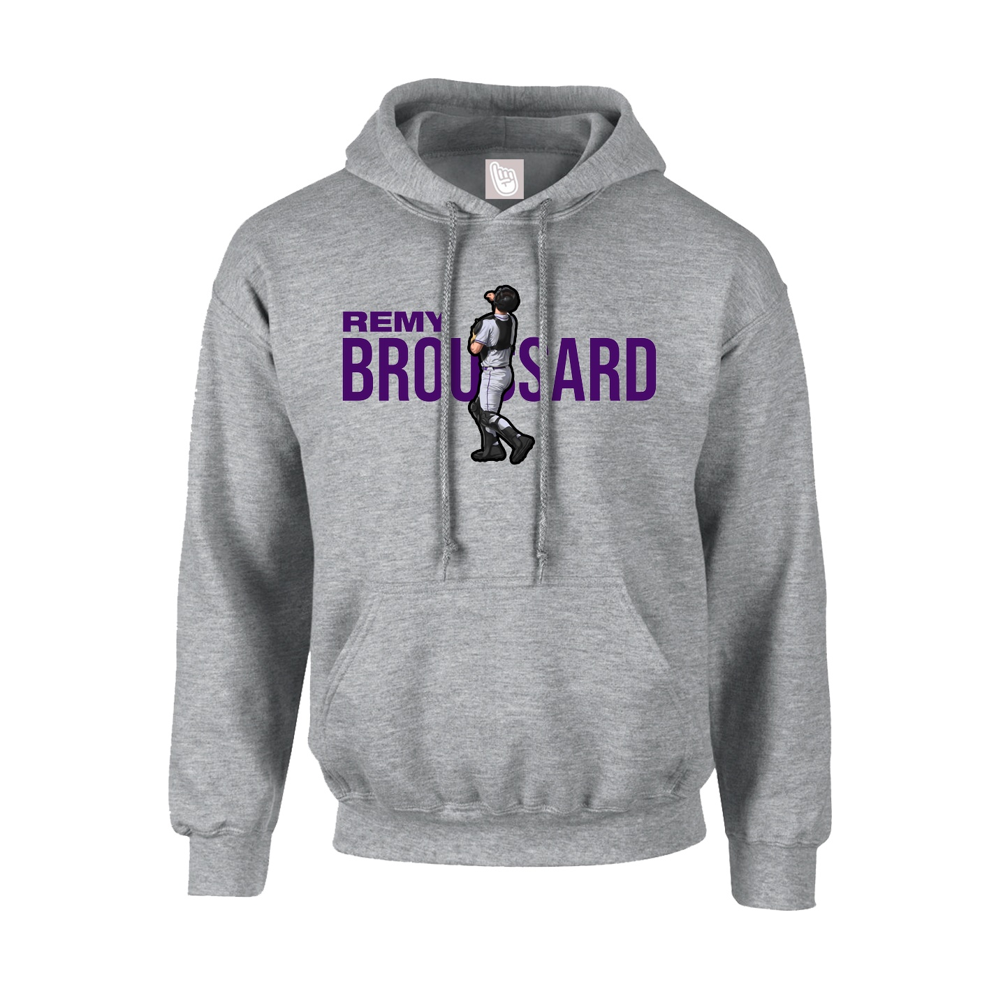 Youth Hoodie — Player Name in Grey