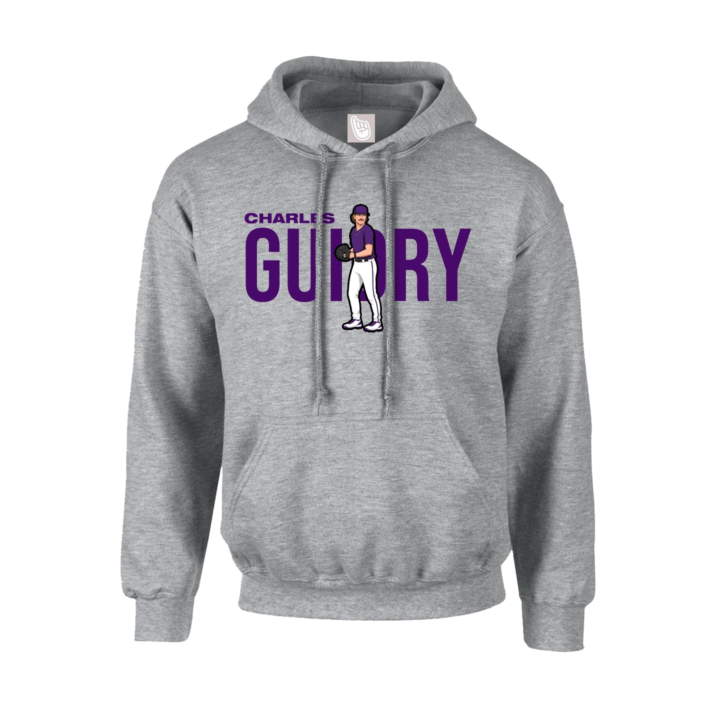 Youth Hoodie — Player Name in Grey