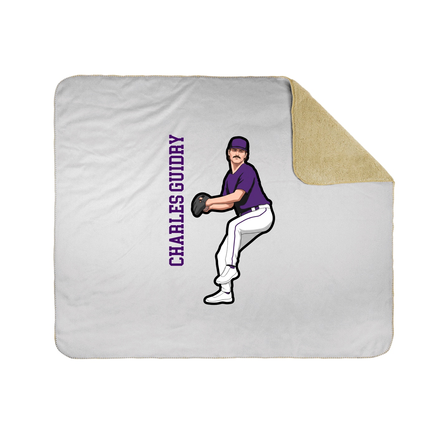 Throw Blanket — Name Vertical in White