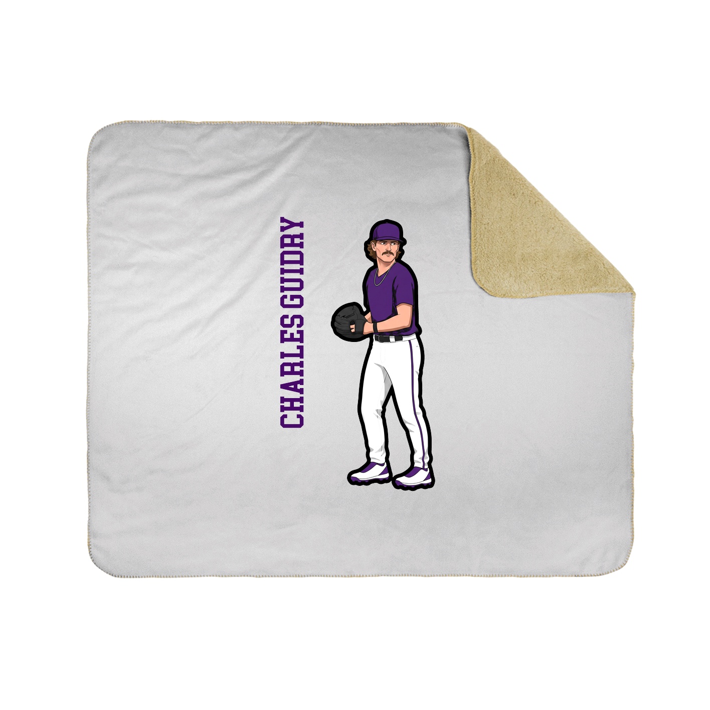 Throw Blanket — Name Vertical in White