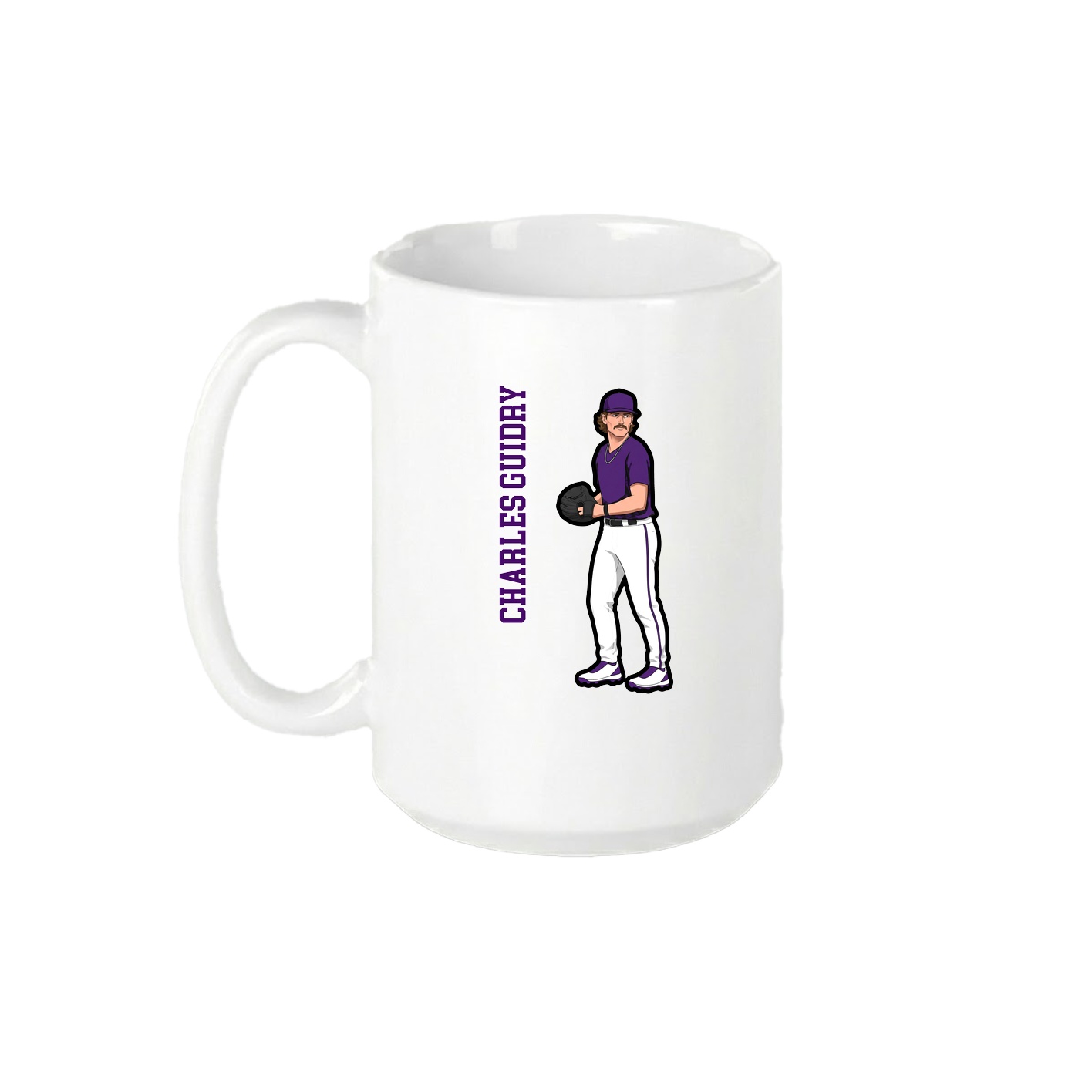 15oz Coffee Mug — Name Vertical in White