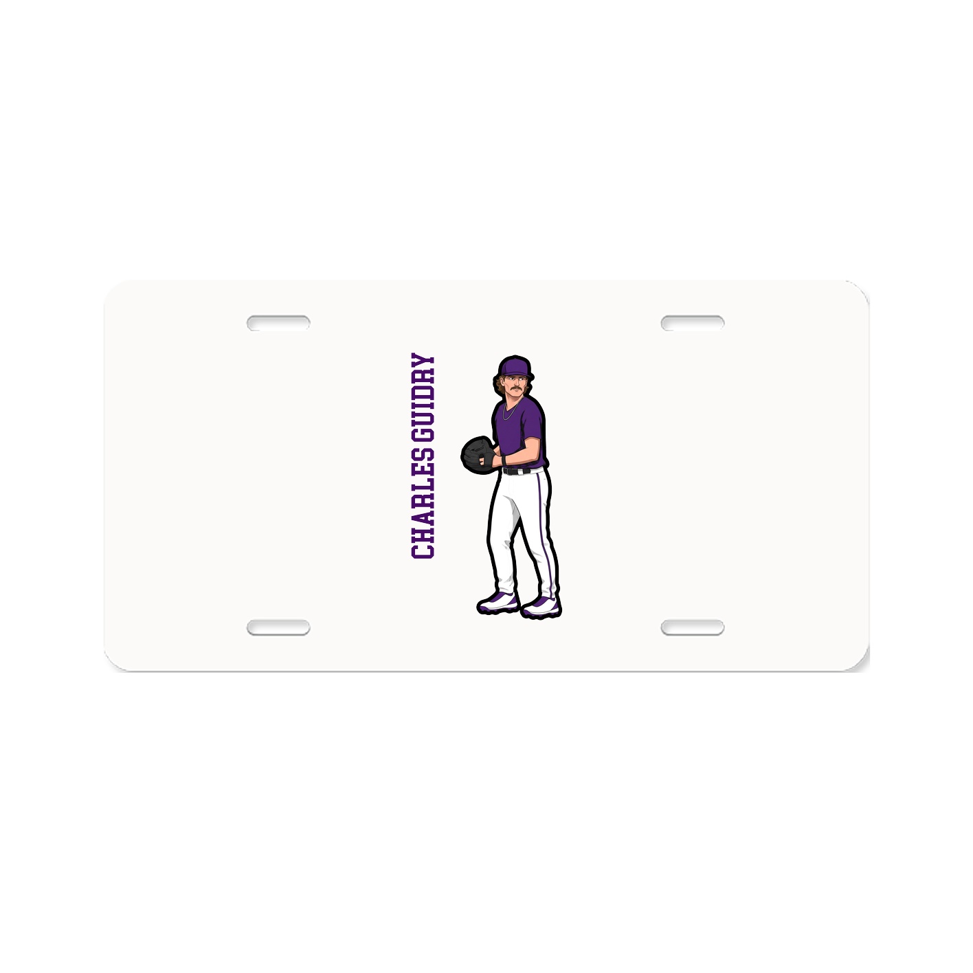 License Plate — Name Vertical in Classic