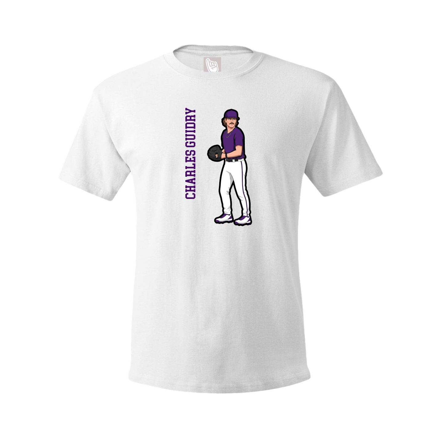 Tee — Name Vertical in White