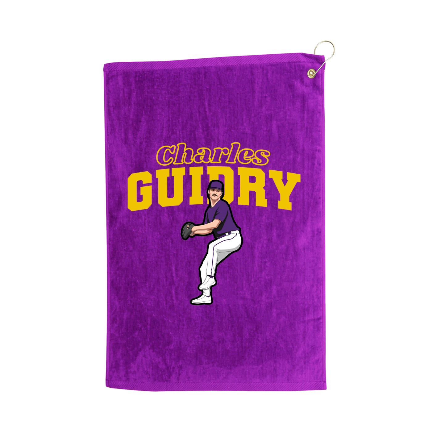 Golf Towel — Name Arch in Purple