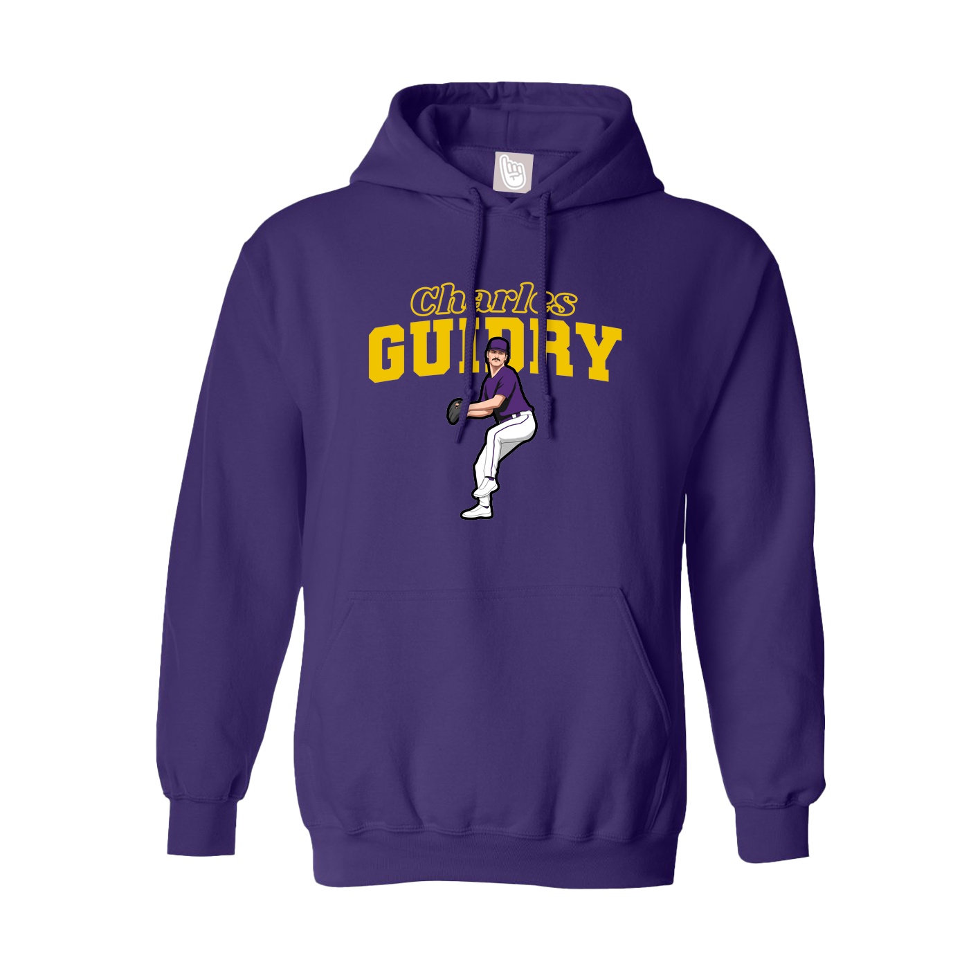 Youth Hoodie — Name Arch in Purple