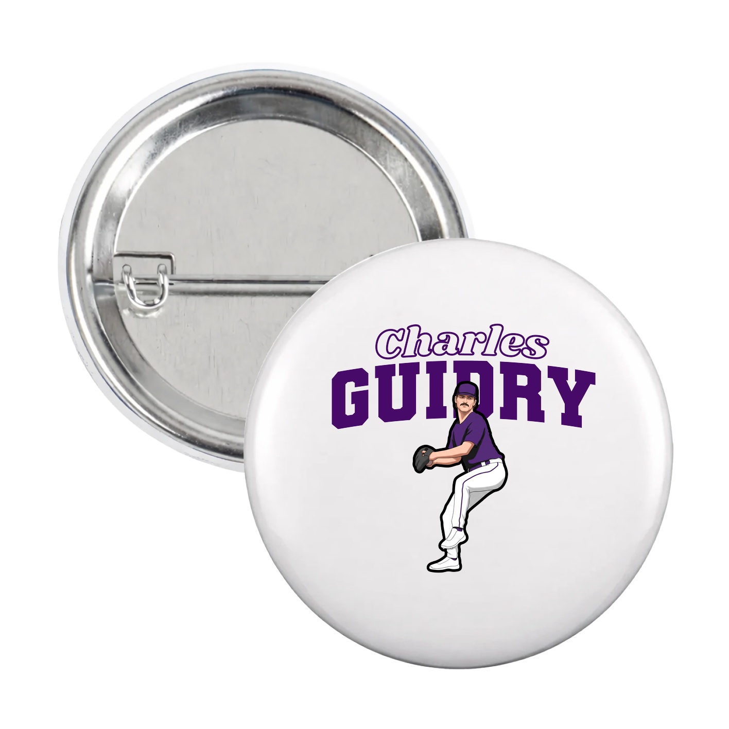 Game Day Button — Name Arch in White