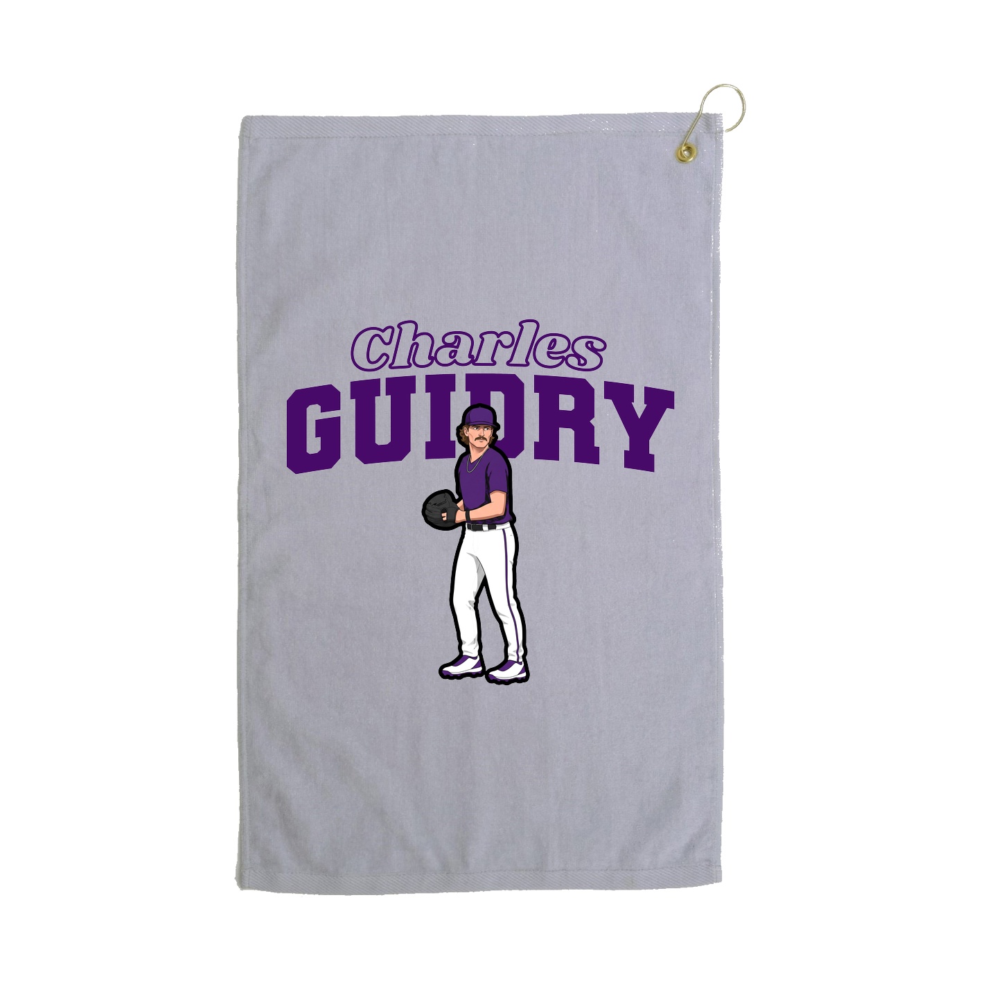 Golf Towel — Name Arch in Grey