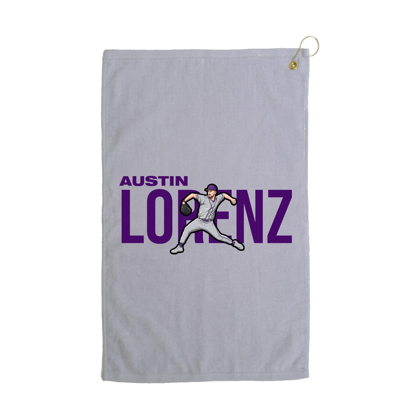 Golf Towel — Player Name in Grey