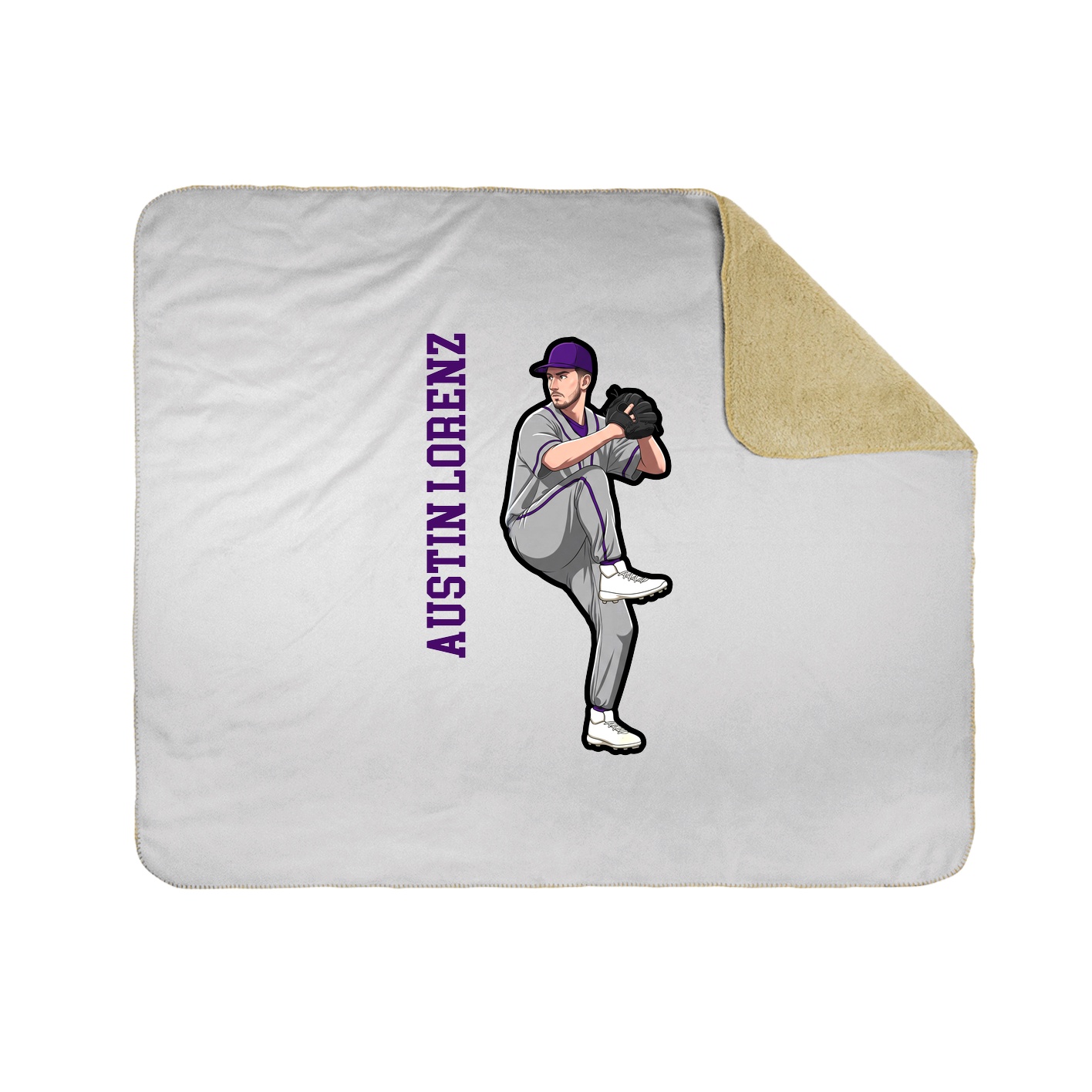 Throw Blanket — Name Vertical in White