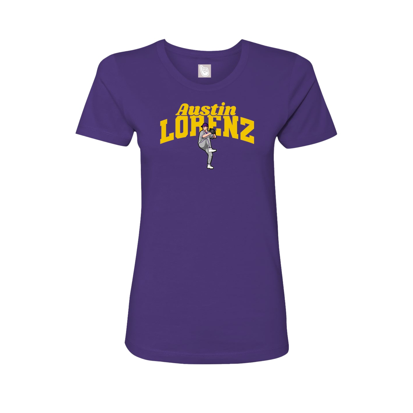Fitted Women's Tee — Signature Arch in Purple