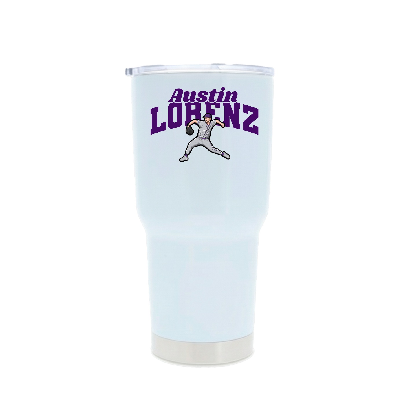 30oz Stainless Steel Tumbler — Signature Arch in White