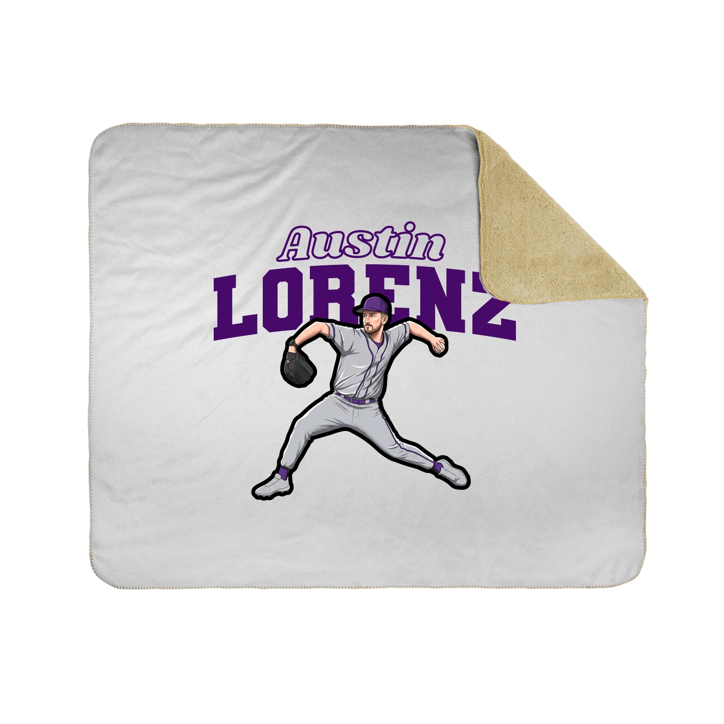 Throw Blanket — Name Arch in White