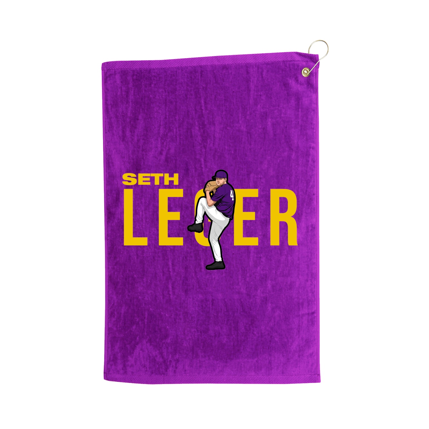Golf Towel — Player Name in Purple
