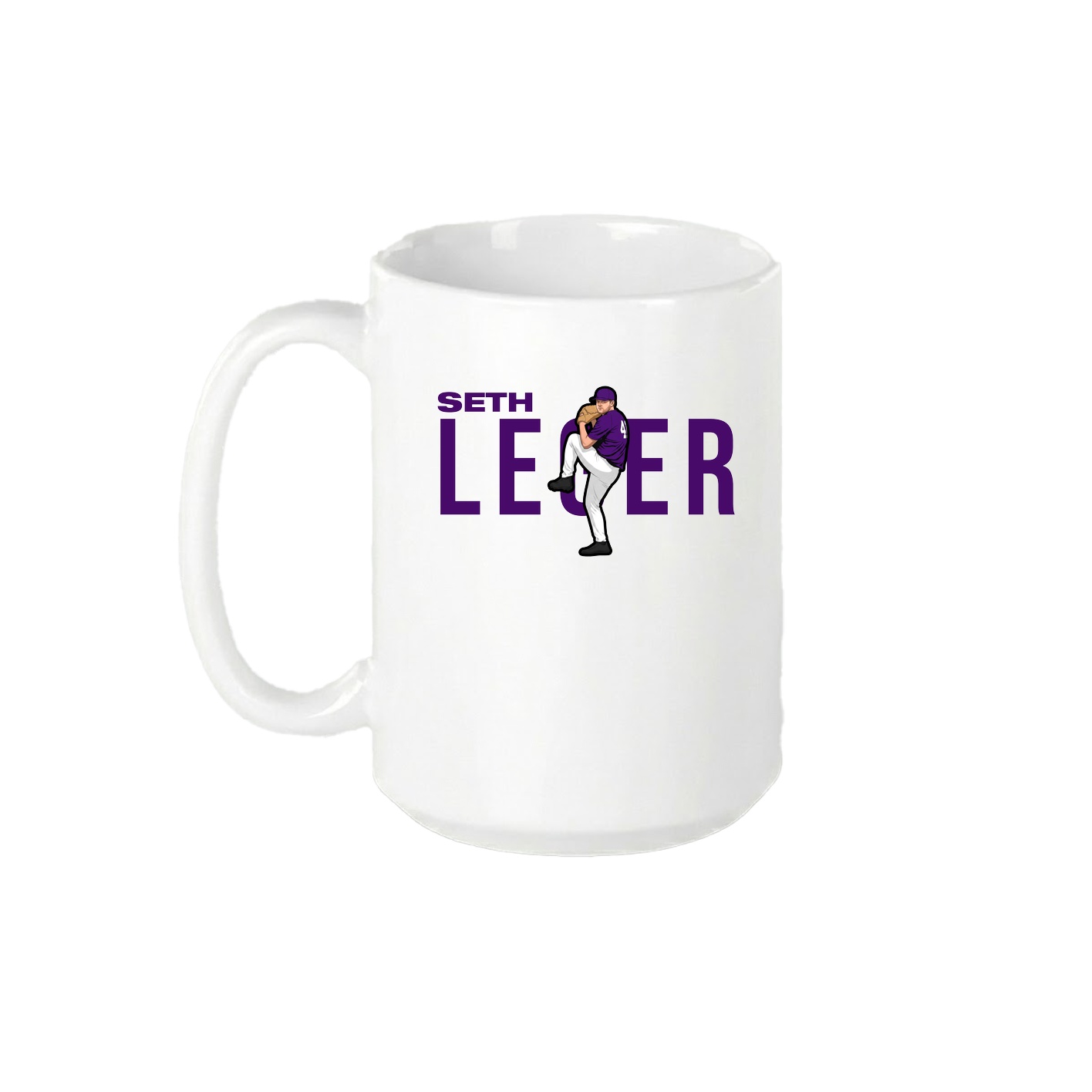 15oz Coffee Mug — Player Name in White