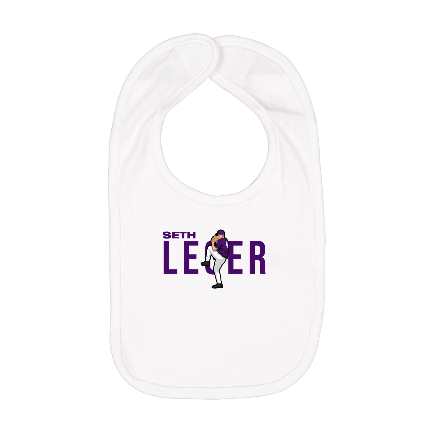 Infant Bib — Player Name in White