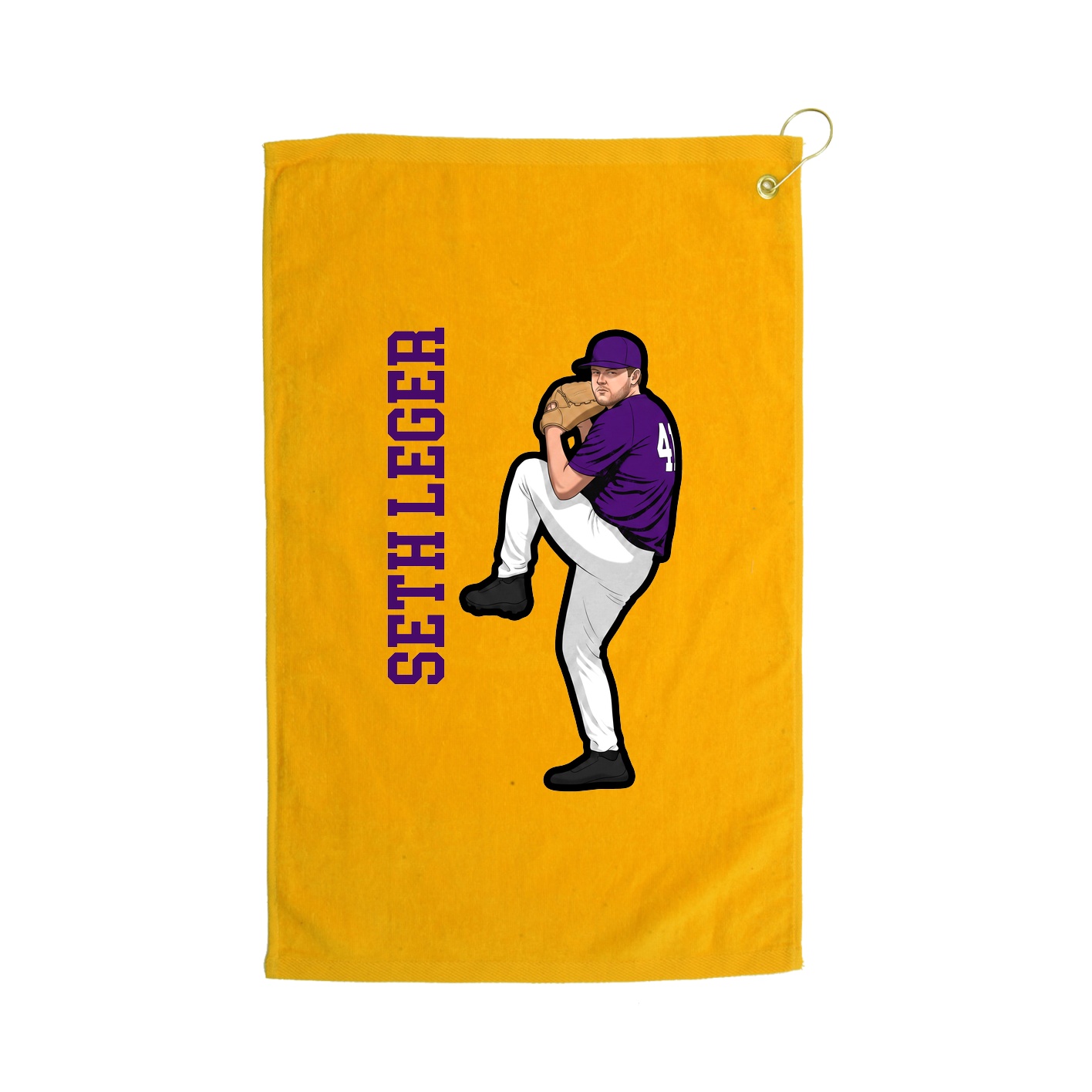 Golf Towel — Name Vertical in Gold