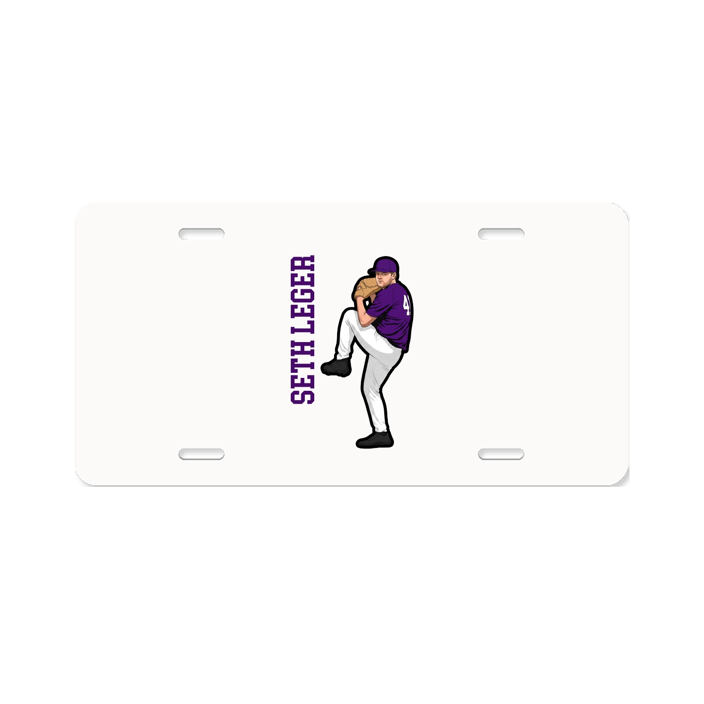 License Plate — Name Vertical in Classic