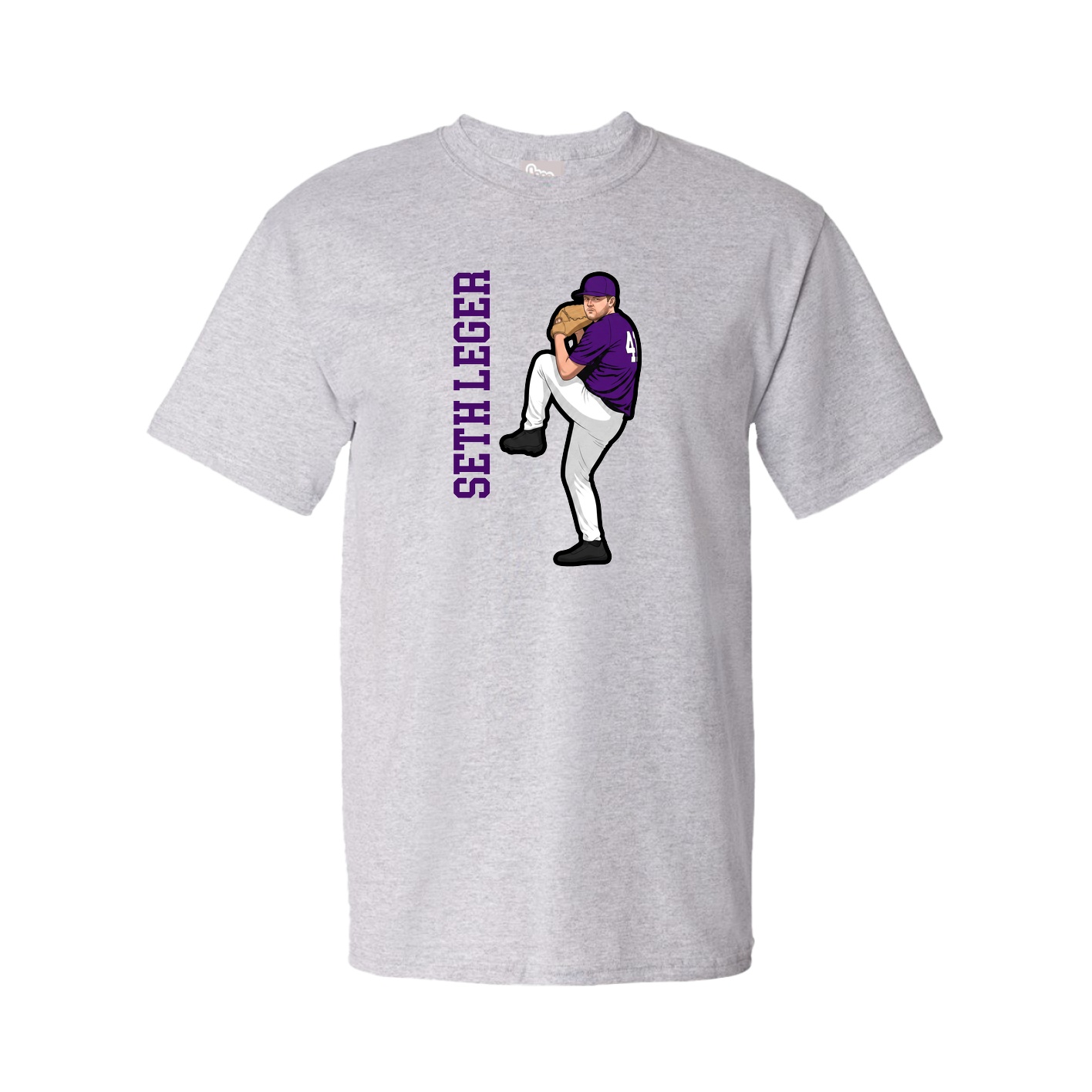 Tee — Name Vertical in Grey