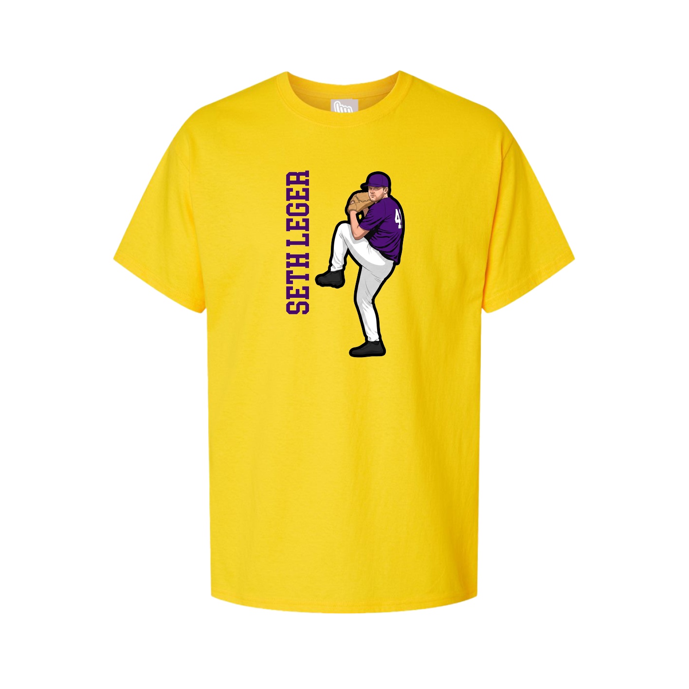 Youth Tee — Name Vertical in Gold