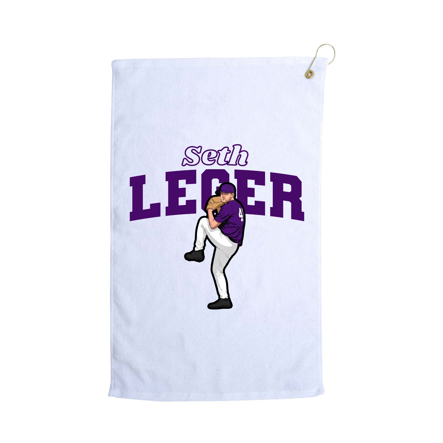 Golf Towel — Name Arch in White