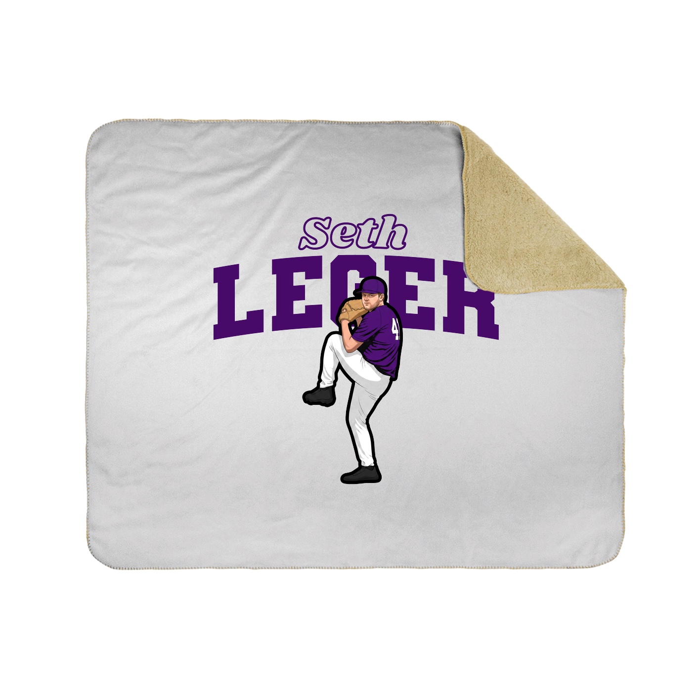 Throw Blanket — Name Arch in White