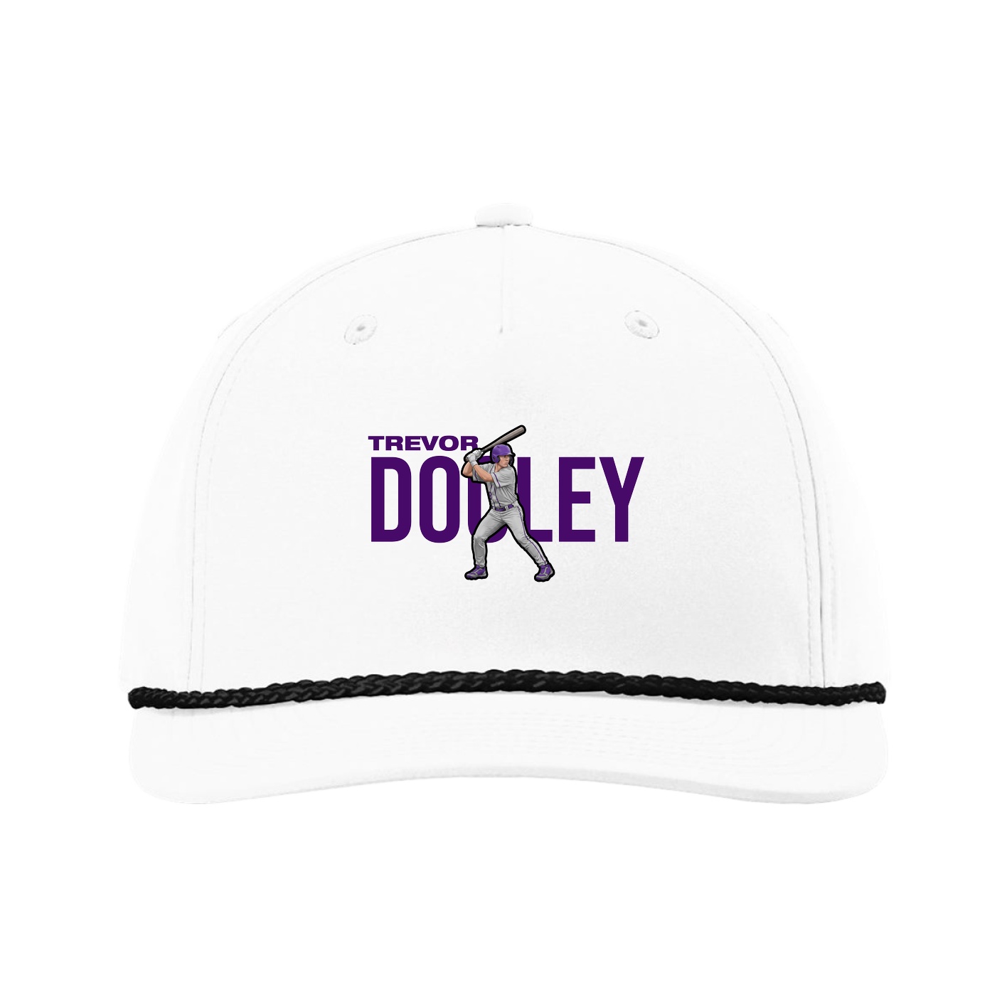 Five-Panel Classic Rope Cap — Player Name in White