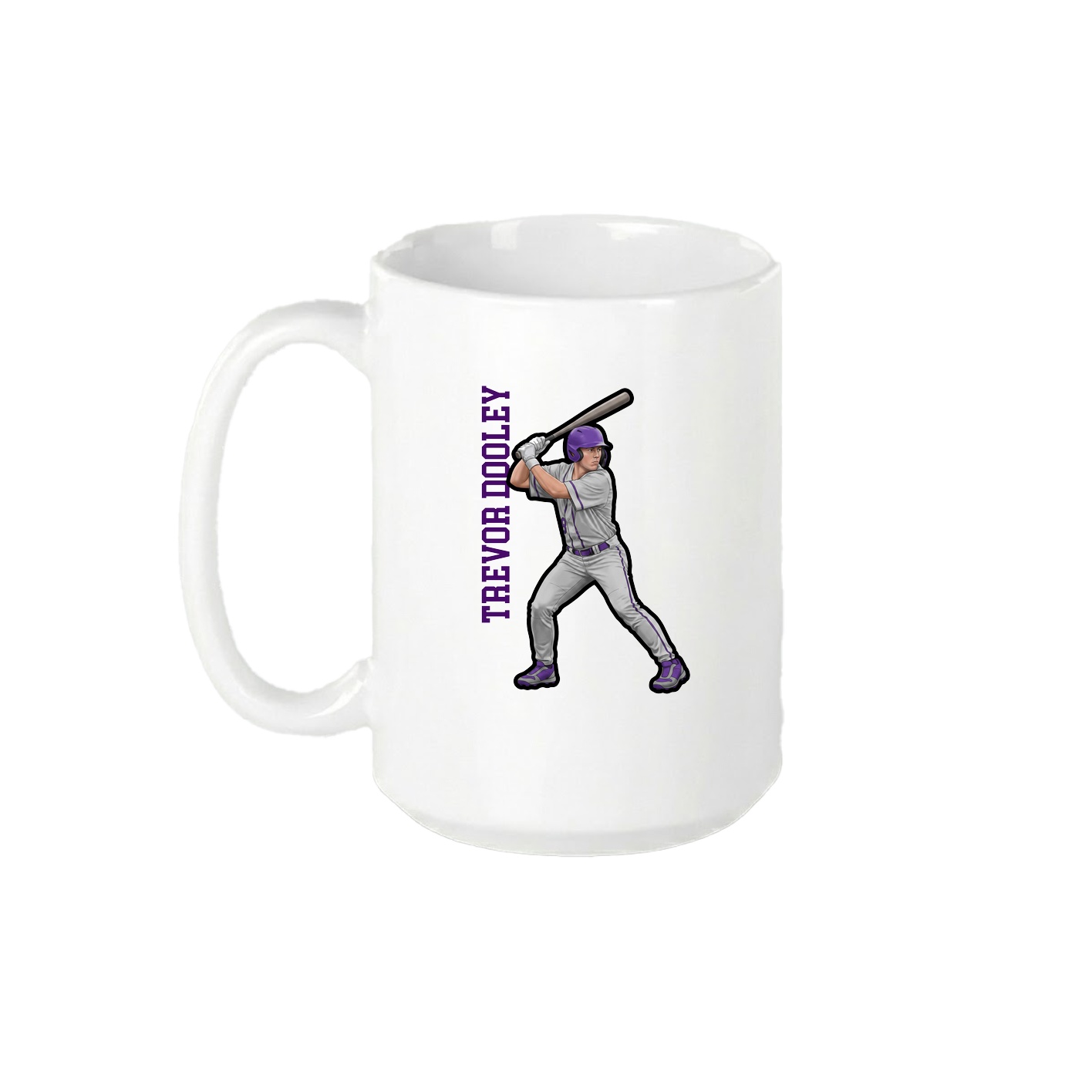 15oz Coffee Mug — Name Vertical in White
