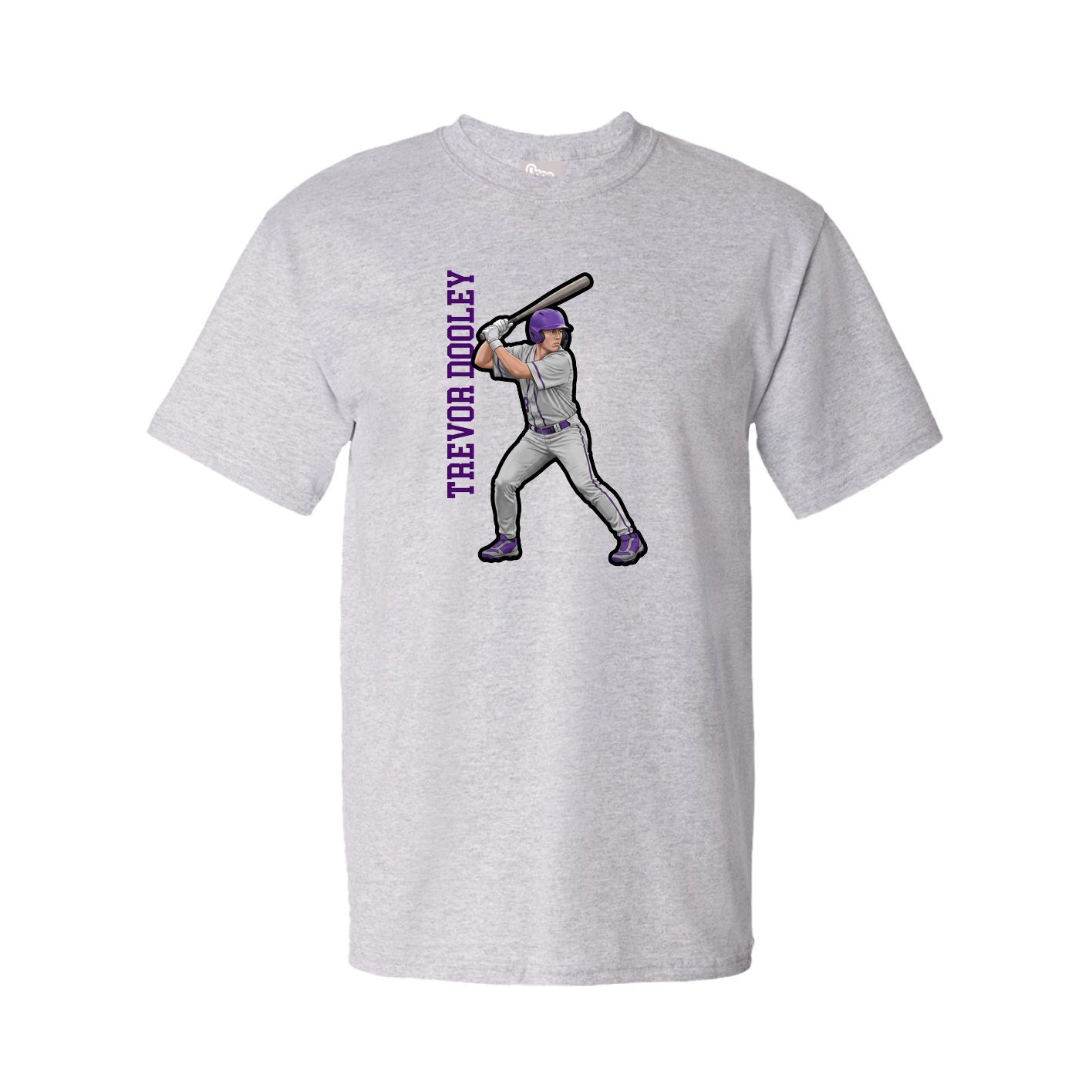Tee — Name Vertical in Grey